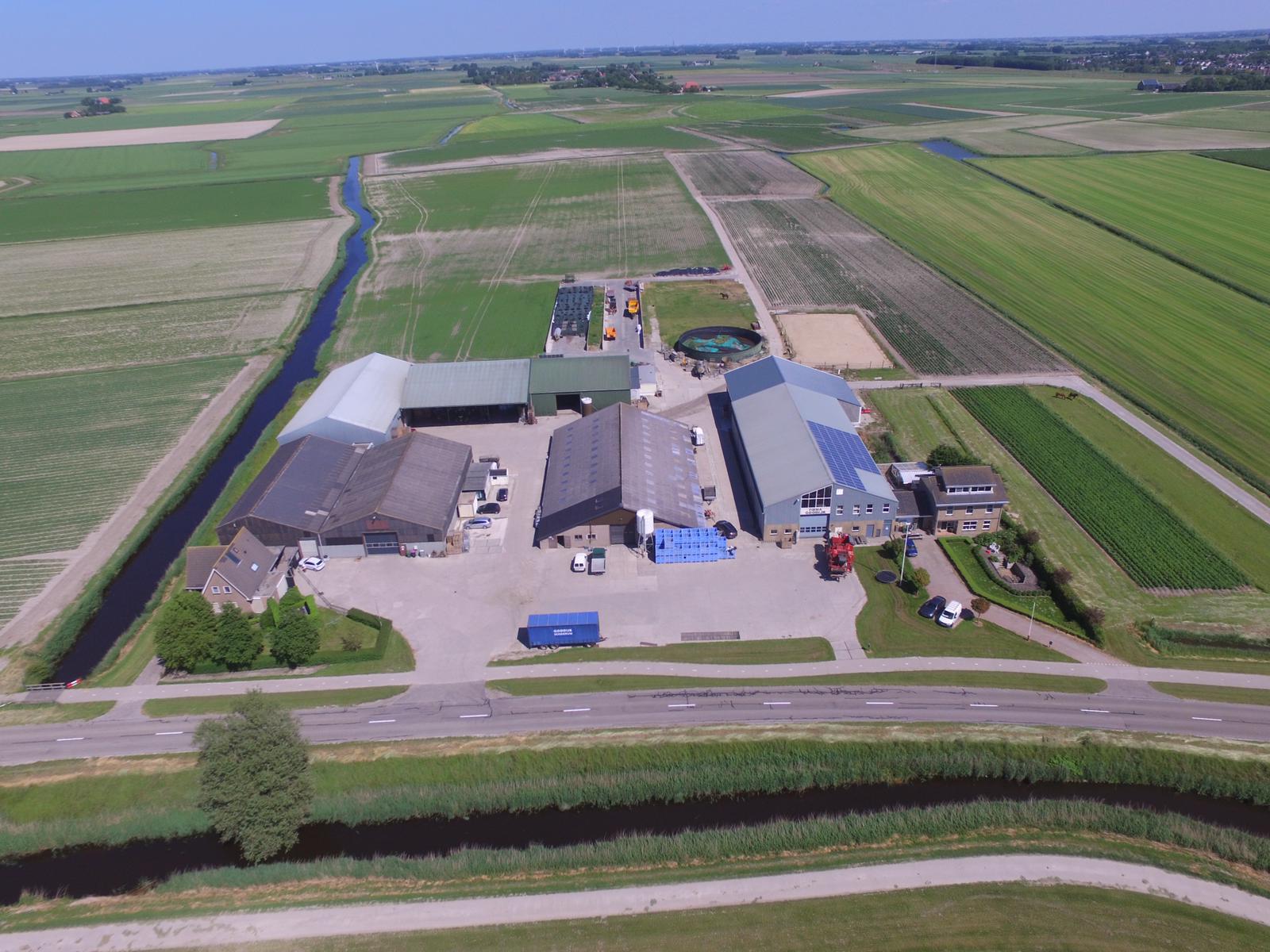 Luchtfoto boerderij Sexbierum